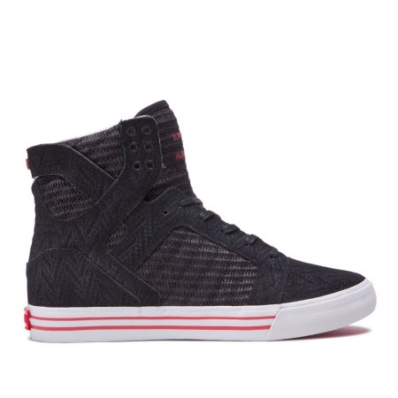 Supra Skytop Mens High Tops Shoes Black UK 78SGT